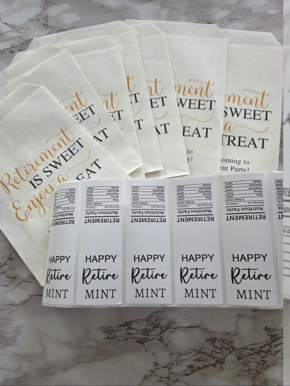 Retirement Party Favor Bags & Stickers